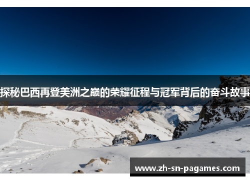 探秘巴西再登美洲之巅的荣耀征程与冠军背后的奋斗故事 探秘巴西再登美洲之巅的荣耀征程与冠军背后的奋斗故事